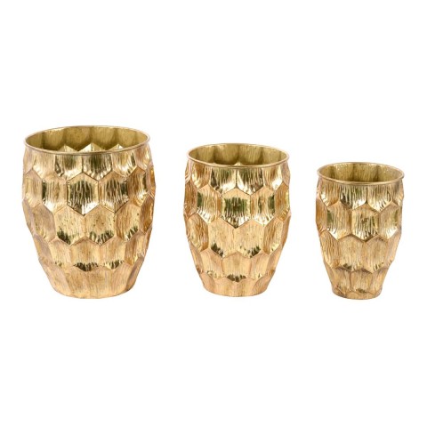 SET 3 VASI METALLO H.47 GOLD